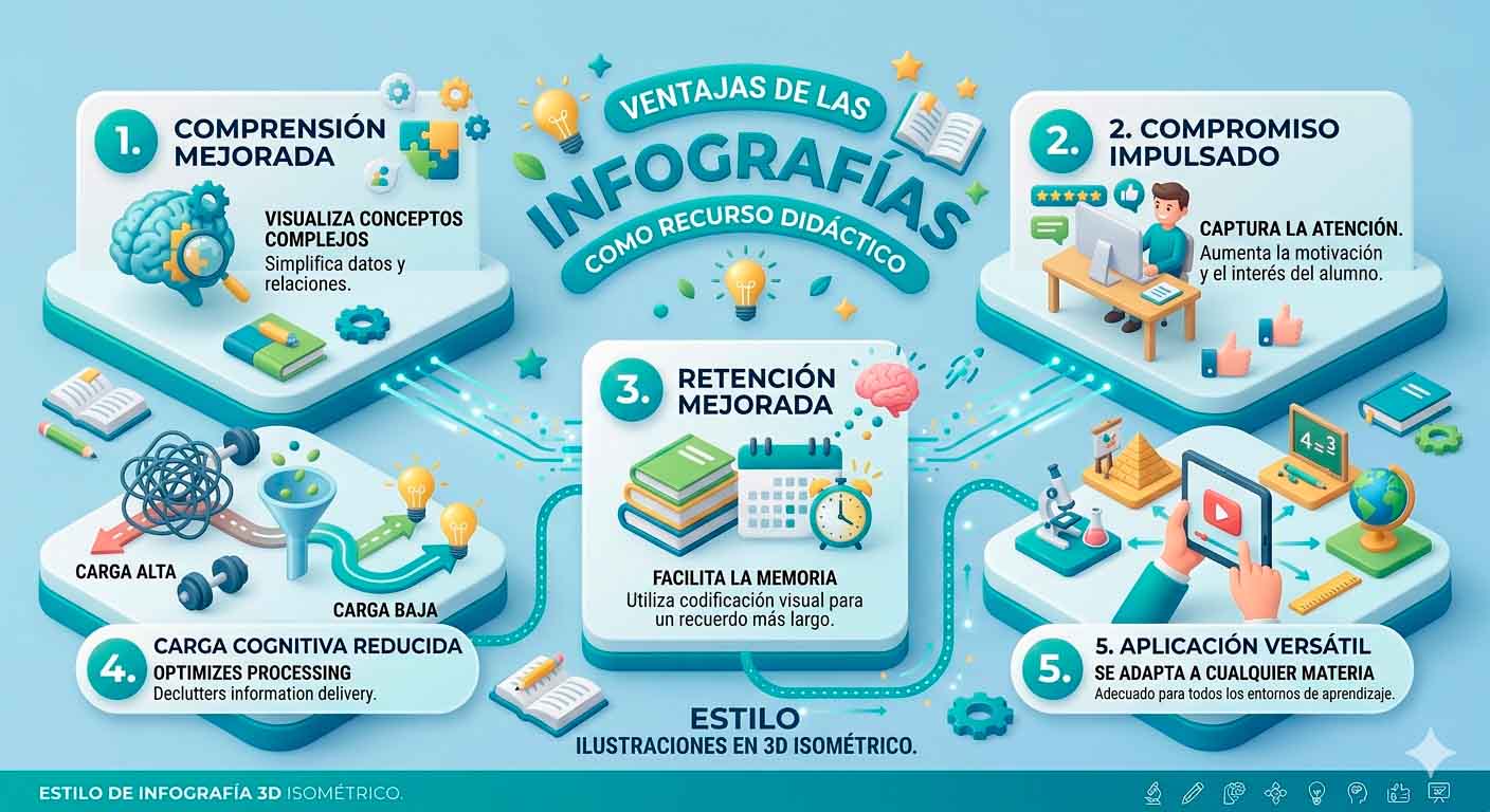 Infografía estilo ilustraciones en 3D isométrico